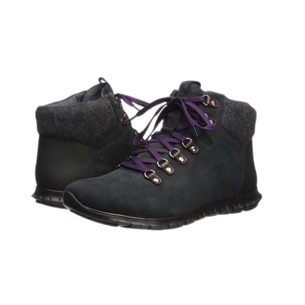 EUC COLE HAAN BLACK LACE UP WATERPROOF & LIGHTWEIGHT HIKER BOOTIES SIZE 9